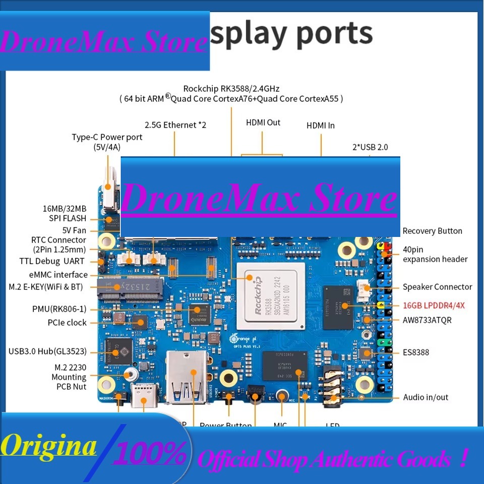 DroMaRockchip シングルボード RK3588 O - Orange Pi 5 Plus 32Gb のレビューと価格